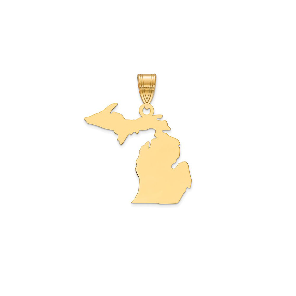 Plain Michigan State Pendant (14K)