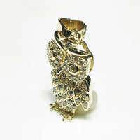 Iced-Out Great Horned Owl Pendant 14K