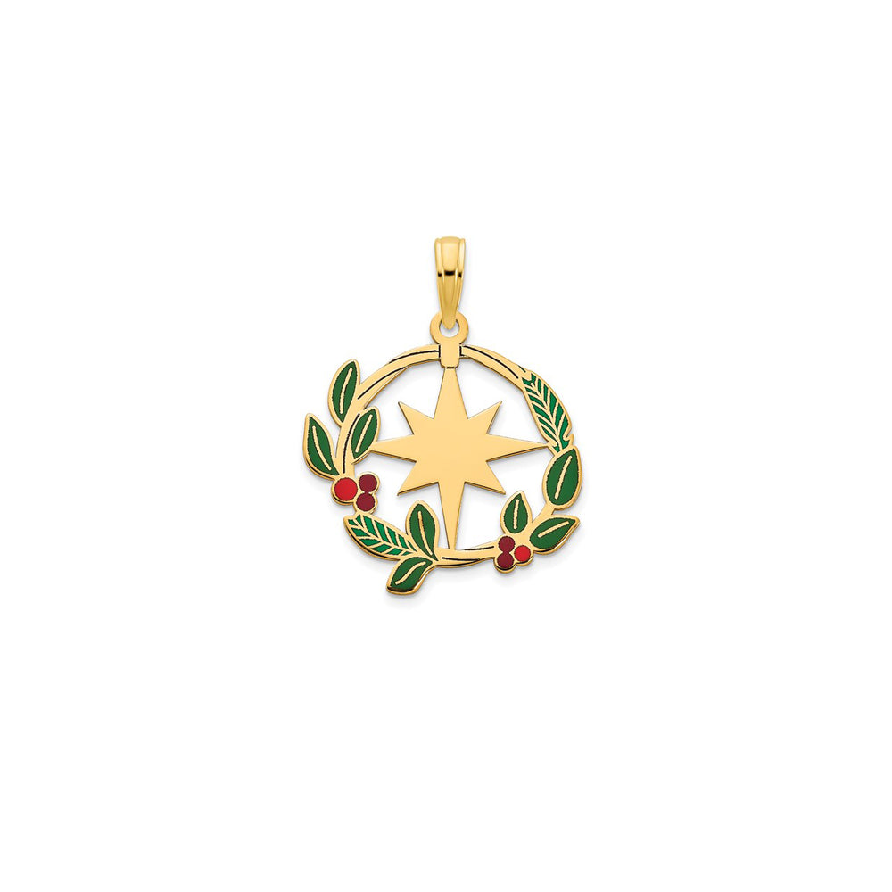 Mistletoe and North Circle Pendant (14K)