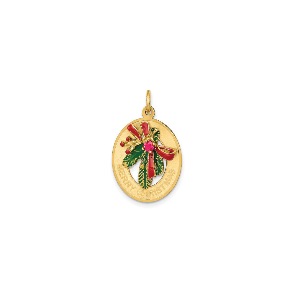 Enamel Mistletoe Pendant (14K)