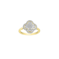 Diamond Two-Tone Four-Clover Engagement Ring (14K)