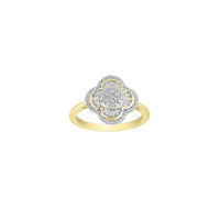 Dvobojni dijamantni zaručnički prsten s četiri djeteline (14K)