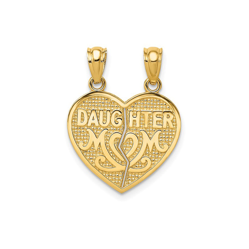 Break Apart Heart Mom & Daughter Pendant (14K)