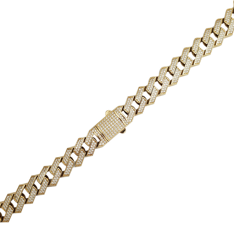 Iced Out Monaco Two Row Necklace (14K)
