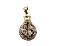 Iced-Out Money Bag Pendant (10K)