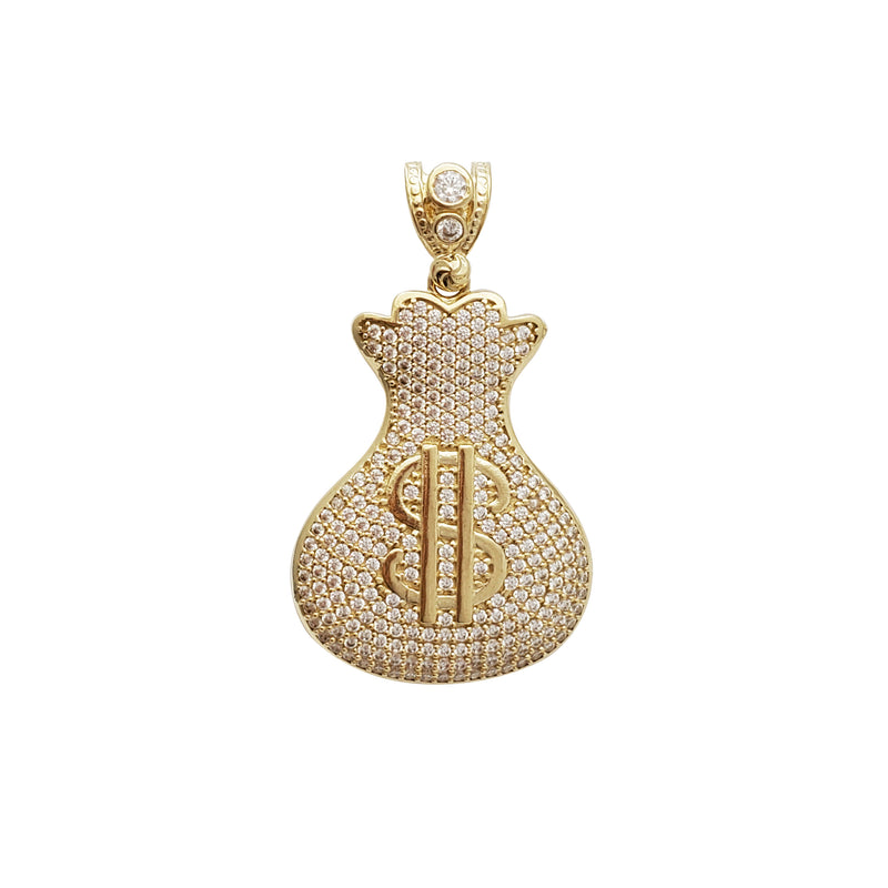 Iced-Out Money Bag Pendant (14K)