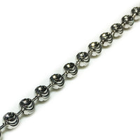 Crescent-Cut Ball Chain (Silver)
