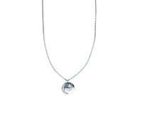 Crescent Moon Circle Necklace (Silver)