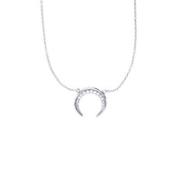 Upside Down Crescent Moon Necklace (Silver)