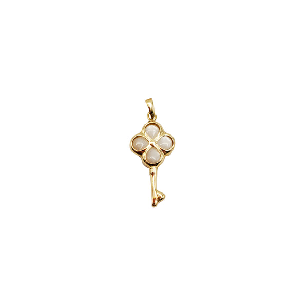 Mother of Pearl Flower Key Pendant (14K)