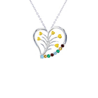 Multicolor Heart Necklace (Silver)