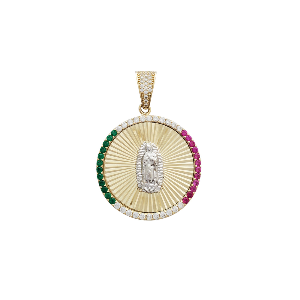 Multi-Color Frame Virgin Guadalupe Pendant (14K)