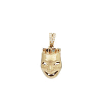 Diamond 3-D Reversible Comedy & Tragedy Theatre Mask Pendant (14K)