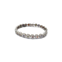 Multi-Color Heart Bracelet (Silver)