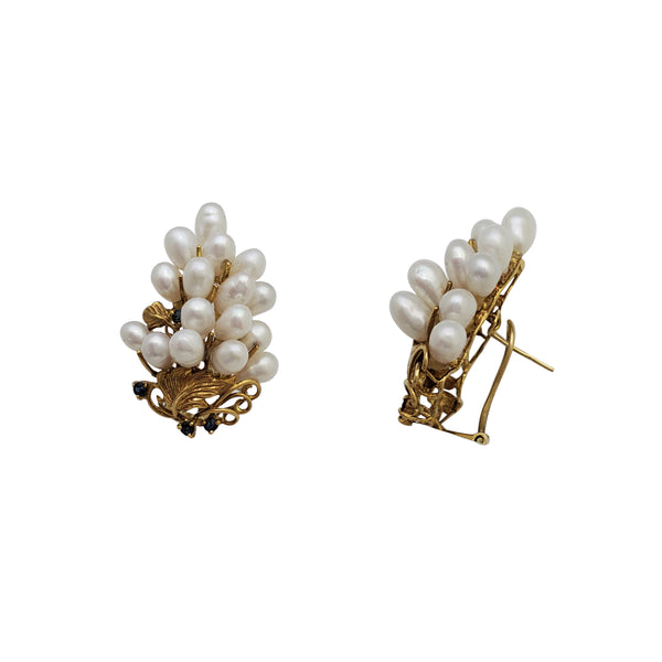 Grape Batch Pearl Earrings (14K)