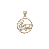 Outline Music Notes Medallion Pendant (14K)