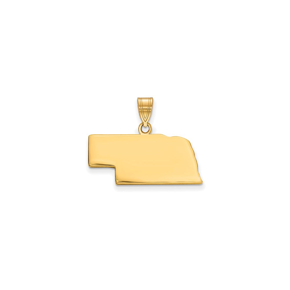 Plain Nebraska State Pendant (14K)