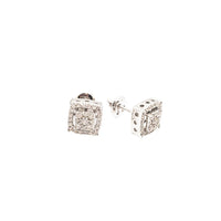 Diamond Hollow Mound Stud Earrings (14K)