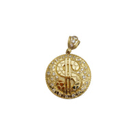 Iced Nugget Dollar Sign Medallion Pendant (14K)