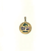 Penjoll de medalló de Puerto Rico (14K) gran - Popular Jewelry - Nova York