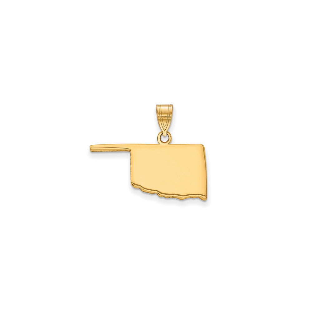 Plain Oklahoma State Pendant (14K)