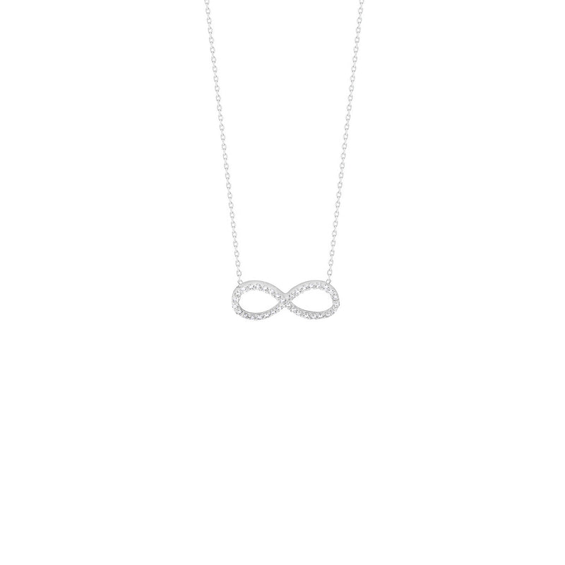 Zirconia Infinity Sideways Necklace (14K)