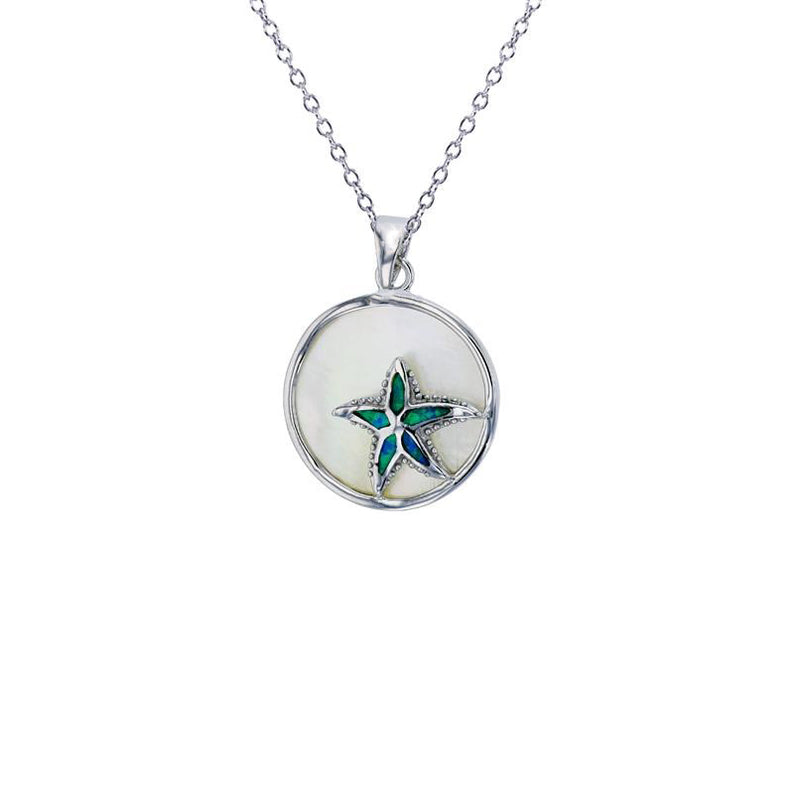 Blue Starfish Necklace (Silver)