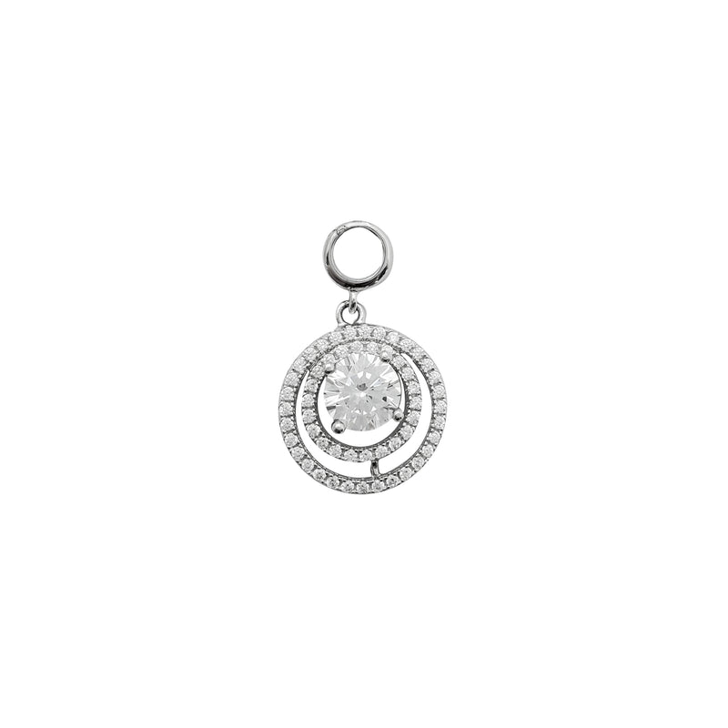 Dainty Iced-Out Round Shaped Pendant (Silver)