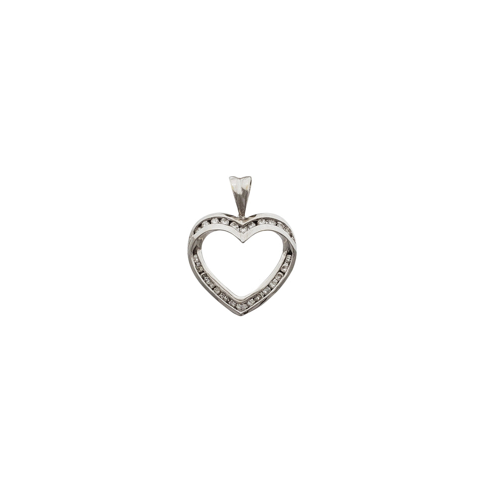 Diamond Outlined Heart Pendant (14K)