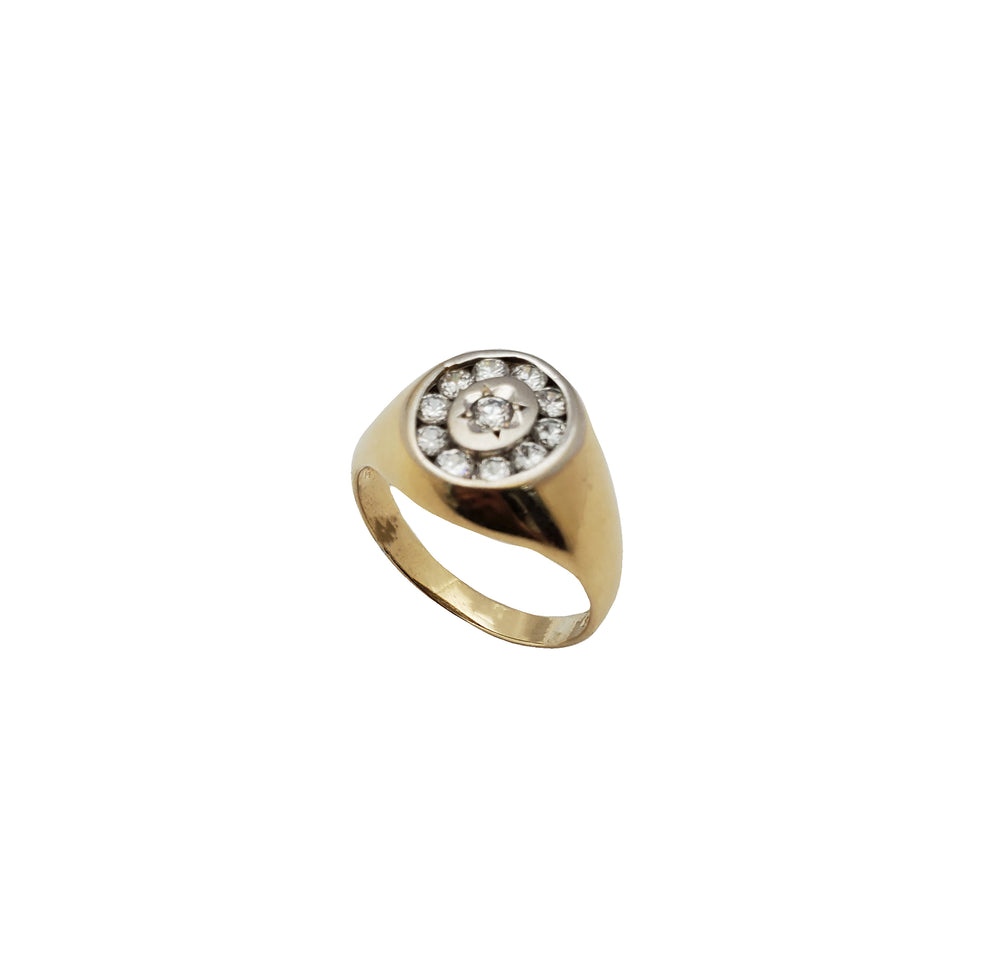 Icy Sundial Signet Ring (14K)