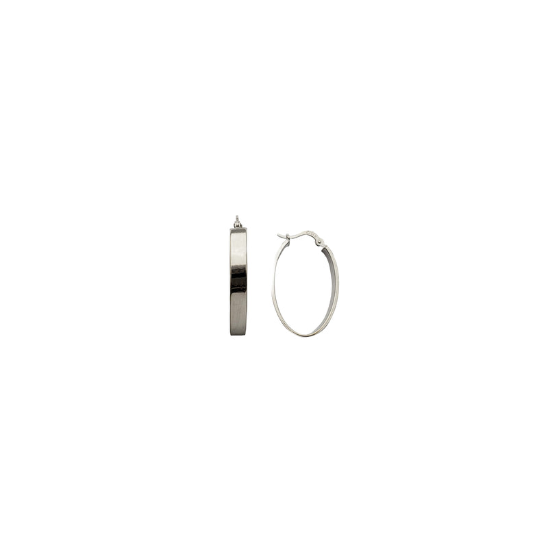 Oval Shape Hoop Earrings (14K)