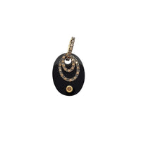 Oval Shape Black Onyx Pendant (14K)