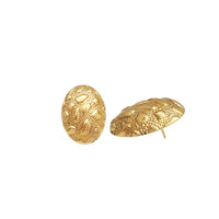 Oval Shape Nugget Design Stud Earring (14K)