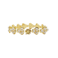 Dzeltenā zelta Triskelion Pearl rokassprādze (14K)
