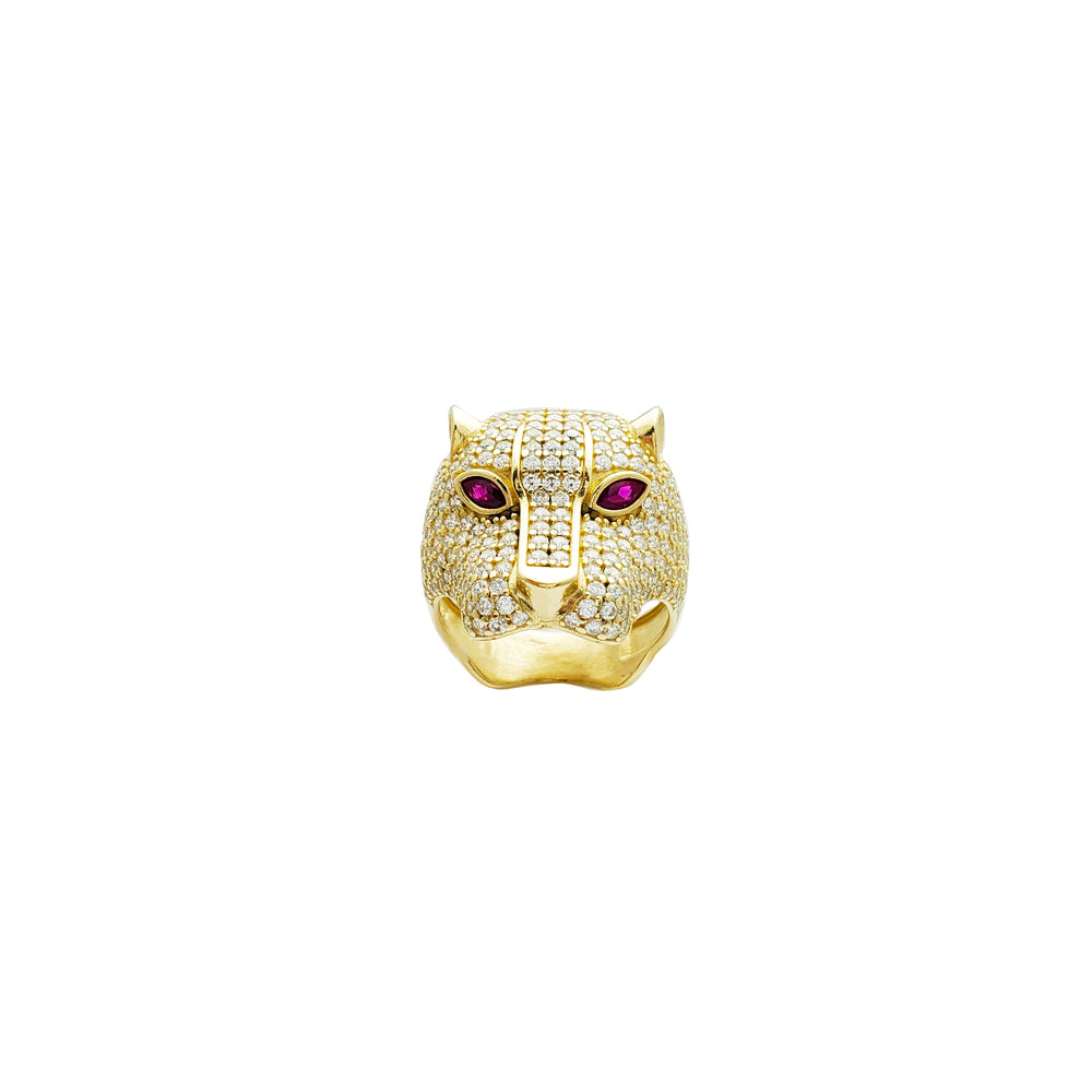 Iced-Out Panther Ring (14K)
