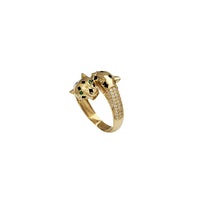 Double Panther Head Ring (14K)
