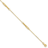 Paperclip Link Anklet Bracelet (14K).