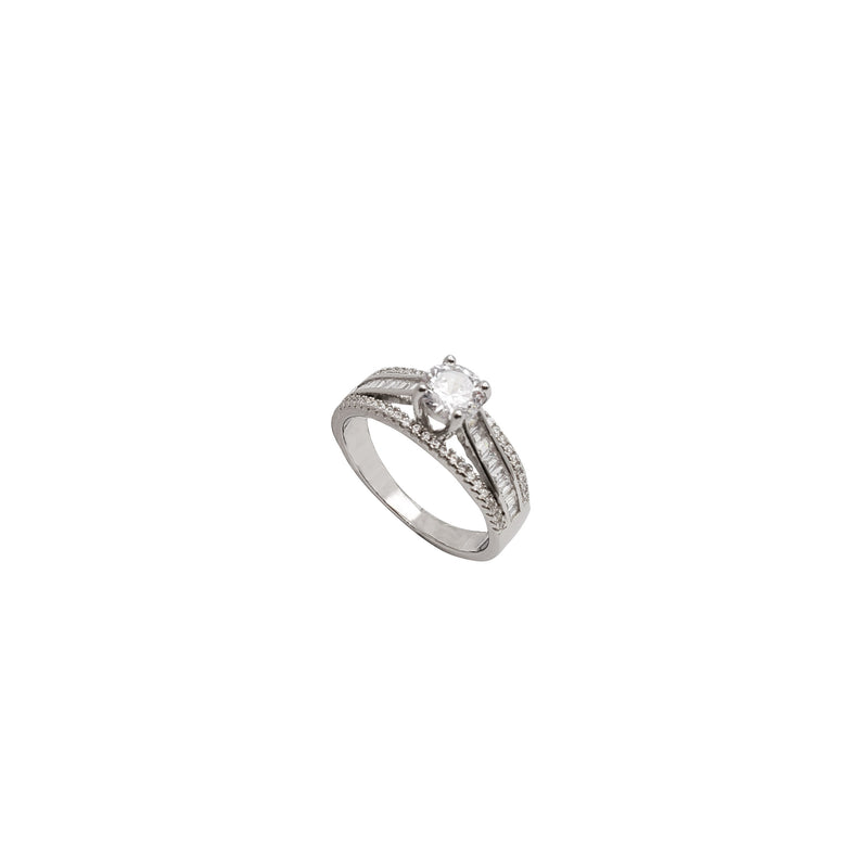 Pave Channel Set Engagement Ring