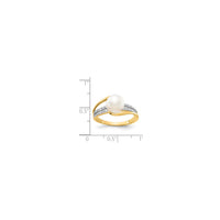 Prsten s dijamantima i slatkovodnim biserima (14K)