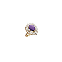 Purple Teardrop Ring (14K)