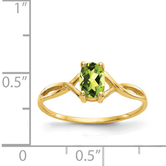 Twisted Vine Peridot Solitaire Ring (14K)