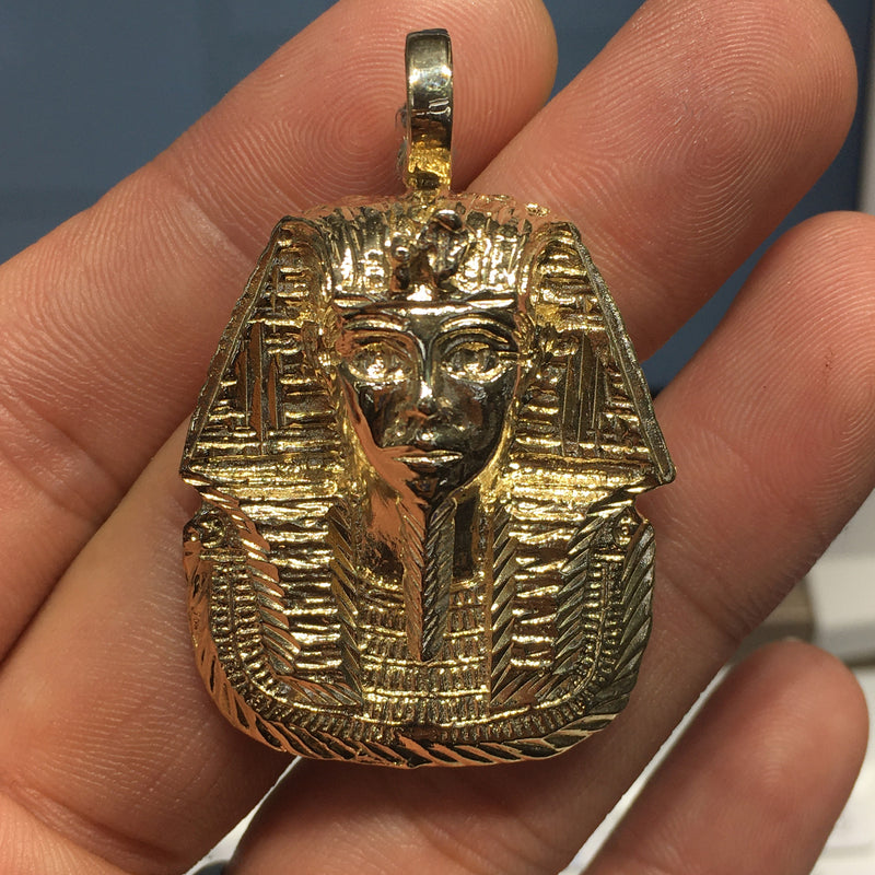 3D Pharaoh Head Pendant (14K)