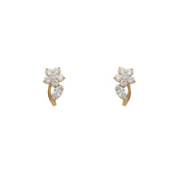 Pink Flower Stud Earrings (14K)
