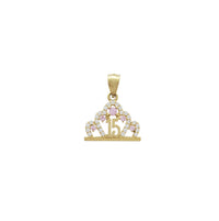 Kinse / Quinceanera (15) Crown Pendant (14K)