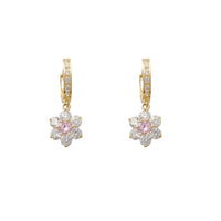 Flower Dangling Earrings (14K)