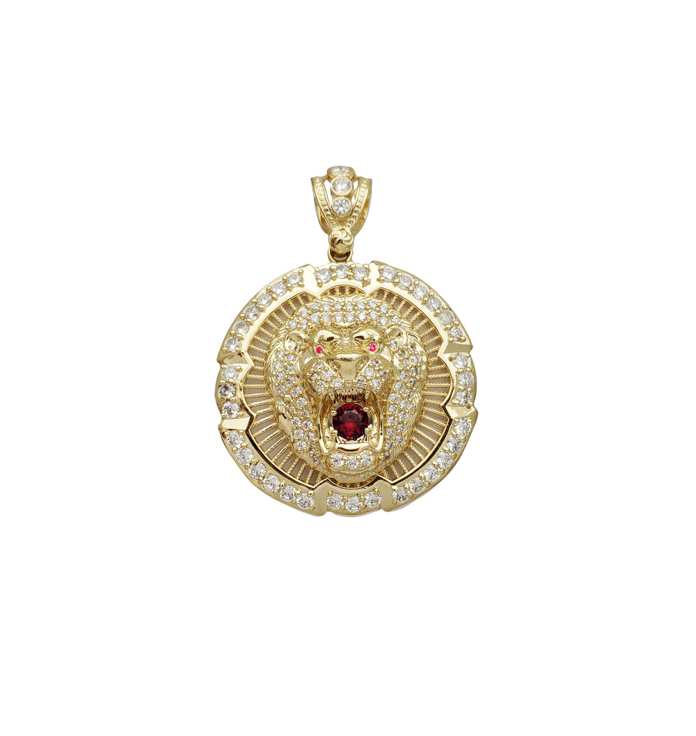 Lion Medallion Pendant (14K)