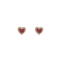 Zirconia Heart Stud Earrings (14K)