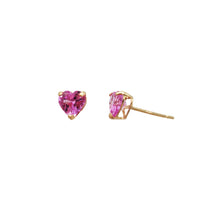 Heart-Shaped Pink Sapphire Stud Earrings (14K)