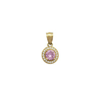 Round Cubic Zirconia Pink Pendant (14K)