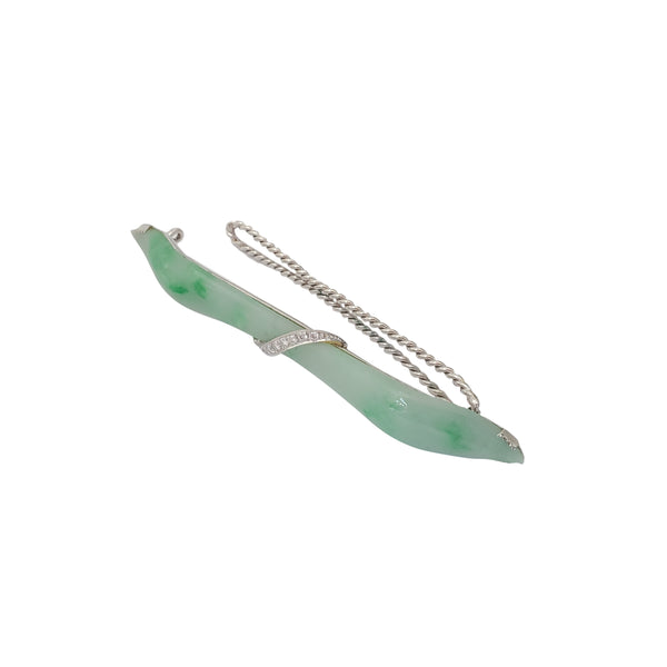 Diamond Jade Hair Clipper Pin (14K)